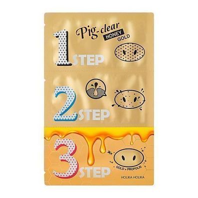 Holika Holika Pig-Clear Honey Gold Mitesser Entferner Set, 3 Pflaster