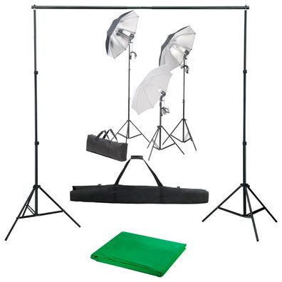 vidaXL Fotostudio-Set mit Lampen und Hintergrundsystem