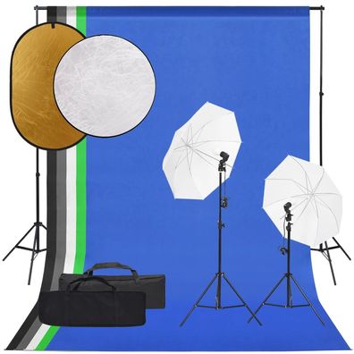 vidaXL Fotostudio-Set mit Beleuchtung, Hintergrund und Reflektor