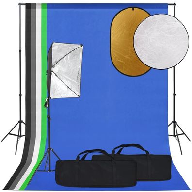 vidaXL Fotostudio-Set mit Softbox, Hintergrund und Reflektor