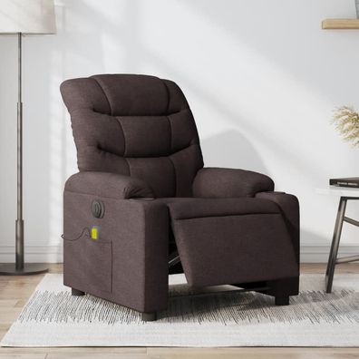 vidaXL Massagesessel Elektrisch Dunkelbraun Stoff