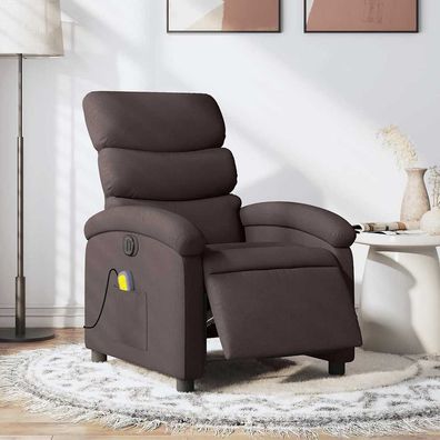 vidaXL Massagesessel Elektrisch Dunkelbraun Stoff