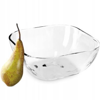 KADAX Glasschüssel, eckige Obstschale aus robustem Glas, Salatschüssel