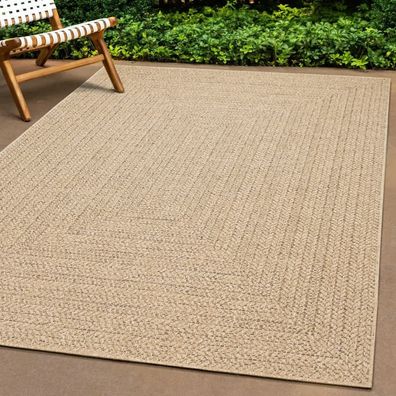 vidaXL Teppich ZIZUR 240x340 cm Jute-Optik Indoor und Outdoor