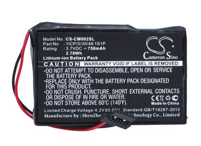 Ersatzakku - CS-CM002SL - CUSTOM Battery PACK 1ICP/5/30/48 1S1P - 3,7 Volt 750mAh