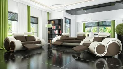 Sofa Polster Couch Garnitur 3 + 2 Sitz Designer Sofa Ledersofa Sofort Lieferbar