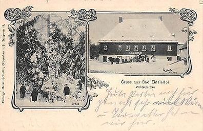 Gruß aus Bad Einsiedel, Winterpartie Baden-Württemberg Postkarte 1913