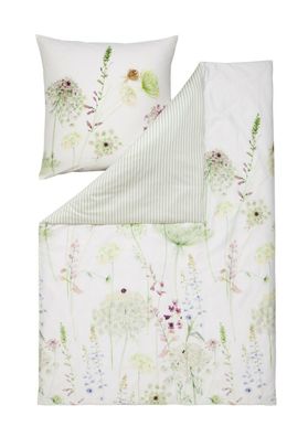 Estella Mako-Satin Bettwäsche 155x220 Meadow Blumenwiese Wende weiß 4704-530