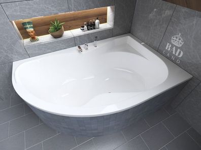 Badewanne Eckwanne Acryl DORA 170x110 Rechts Weiß Styropor | Ablauf & Füße GRATIS !