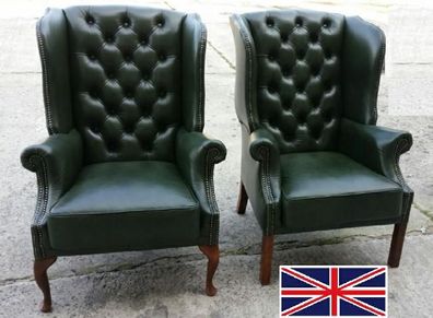 Ohrensessel Chesterfield Ledersessel Sessel Textil Leder Couch Sofa Lagerware!