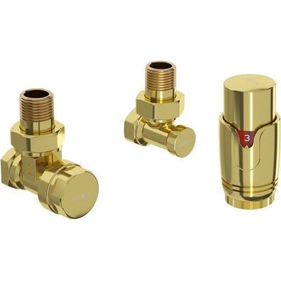 Mexen G00 Eckventil Set, Thermostat, Gold, W901-900-50