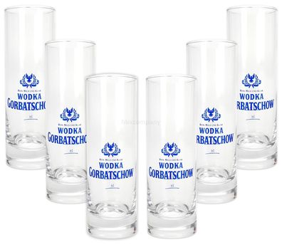 Wodka Gorbatschow Vodka Glas Gläser Set - 6x Longdrinkgläser 2/4cl geeicht