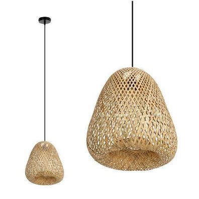 Hängelampe BOHO BEIRUT Deckenlampe im Boho-Stil E27 Bambus Pendelleuchte (Ø30cm)