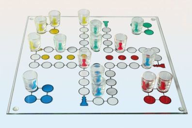 Saufspiel Trinkspiel Drinking Ludo Glas Brettspiel Würfelspiel Partyspiel