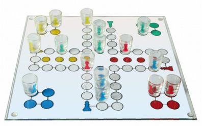 Partyspiel Drinking Ludo Glas Brettspiel Trinkspiel Saufspiel Würfelspiel