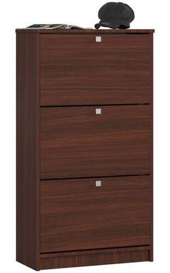 Schuhschrank AKORD in der Farbe Wenge mit 3 Schuhkipper B60 x H113 x T28,5 cm