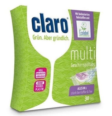 Claro Geschirrreiniger Tabs - 30er Pack, 5in1 Power Formel