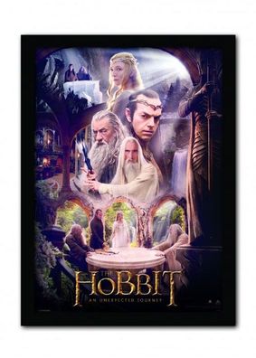 Der Hobbit Poster - Der Weiße Rat, im Rahmen, 42 x 30 cm