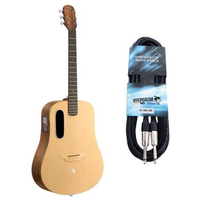 Lava Music Gitarre ME4 Spruce 41 Zoll Woodgrain Brown mit Kabel