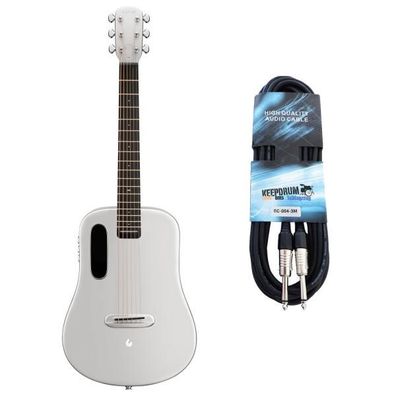 Lava Music Gitarre Me Air 36 Zoll Silver mit Kabel