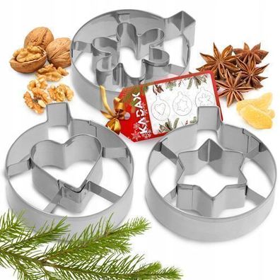 KADAX Ausstecher, Weihnachten Plätzchenausstecher aus Edelstahl, 3er Set