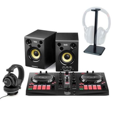 Hercules DJ Essentials Kit DJ-Set mit Kopfhörer-Stativ