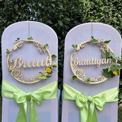 Stuhlschilder "Braut - Bräutigam" für Deine Hochzeit - Neumeister Holzshop