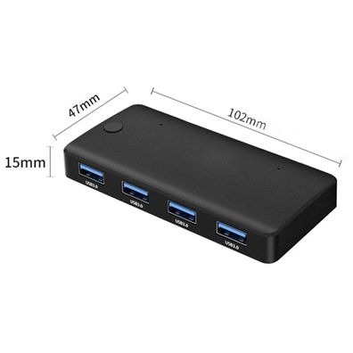 USB 3.0 Switch, 2 IN 4 Out USB 3.0 Teilen Switch Box KM Schalter Tragbar