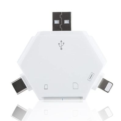 Kartenlesegerät 5-in-1 mit Magnet, kompatibel mit USB-C, SD/MMC-Karten