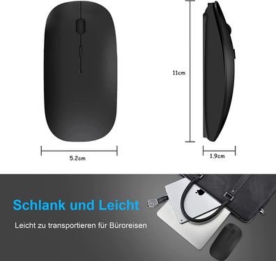 Bluetooth-Maus, wiederaufladbare, kompatibel mit MacBook