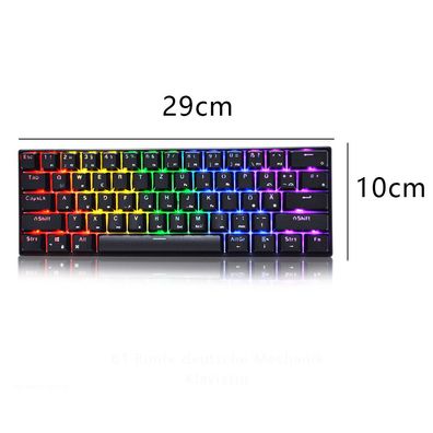 Snpurdiri 60% kabelgebundene Mechanische Gaming Tastatur, Anti-Ghosting 61