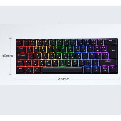 Snpurdiri 60% kabelgebundene Mechanische Gaming Tastatur, Anti-Ghosting 61