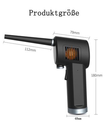 Elektrisches Staubgebläse, Air Duster, Tastatursauger, PC-Reinigung, 6000mAh Akku