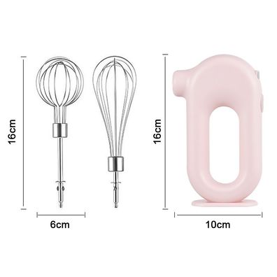 Kabelloser elektrischer Handmixer - für den Haushalt, wiederaufladbar über USB, Rosa