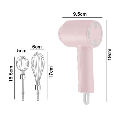 Tragbarer elektrischer Akku-Handmixer - 3-Gang-Rosa