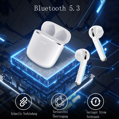 Bluetooth In-Ear Kopfhörer, Wireless Bluetooth 5.3, Hi-Fi Stereo Sound, IPX7 wasserd