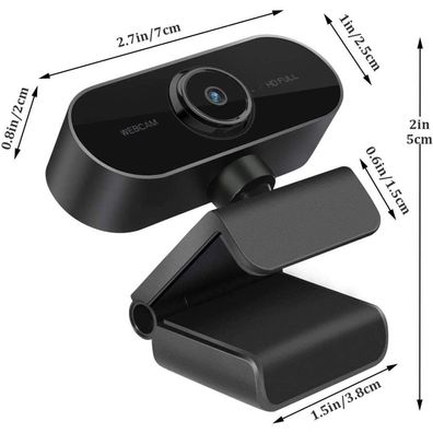 Full HD 1080P Webcam - Stereo Mikrofon, PC Camera für Video Chat und Konferenz