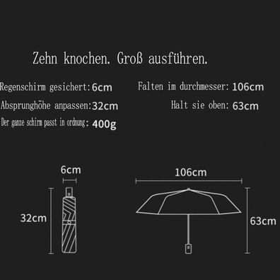 Reisregenschirm, windfest, mit Teflon Beschichtung, Reise-Regenschirm