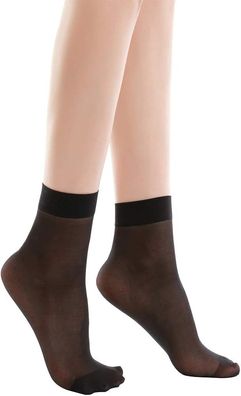 10er-Pack Damen-Nylonsocken - knöchelhoch, transparente Strumpfhosen, Schwarz