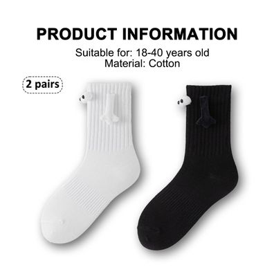 2 Paar Handsocken - Paar-Magnethandsocken, Weiß + Schwarz