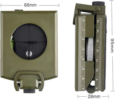 Militärischer Kompass, Professionell, Taschenkompass, mit Klinometer