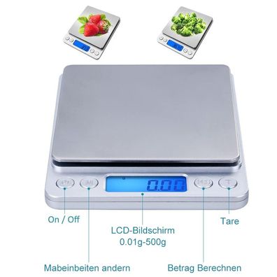 Digitale Küchenwaage, USB Aufladbar, 0.1g / 3kg