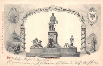 Berlin Bismarck-Denkmal Deutsche fürchten Gott Postkarte AK