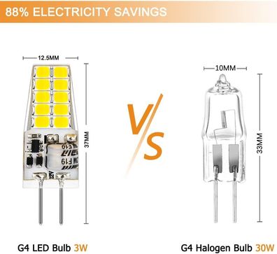 Auting LED G4 bulbs - 3.5 W, 3000 K warm white und 6000 K cool white