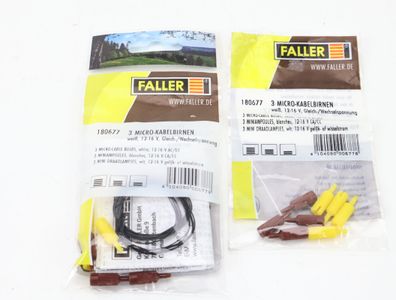 Faller H0 TT N Z 180677 3 Micro-Kabelbirnen weiß 12-16V AC/DC + extra Kabelpins