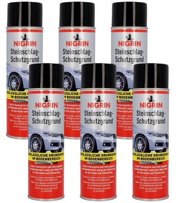 6 Nigrin SteinschlagSchutzgrund UnterbodenSchutz Spray SteinschlagSchutz Auto