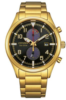 Citizen Eco-Drive Herrenuhr Chronograph Goldfarben CA7022-87E