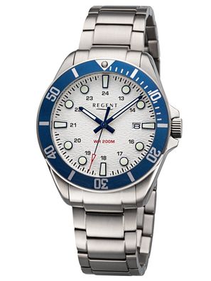 Regent Herrenuhr Titan 20 Bar Wasserdicht Blau BA-856