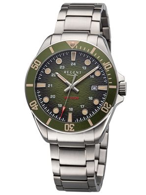 Regent Herren-Armbanduhr Titan 20 Bar Wasserdicht Grün BA-858