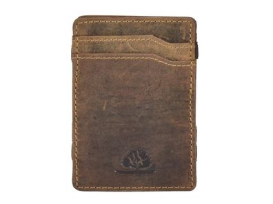 Geldbörse Leder 7x10cm Magic Wallet "Vintage" antikbraun